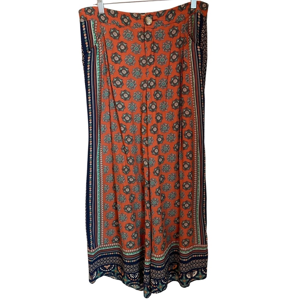 Elevenses Anthropologie Boho Mandala Print Wide Leg Palazzo Pants Size 12